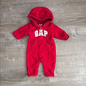 GAP Red Baby Hoodie Onesie 0-3 Months